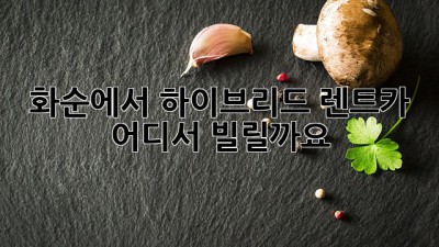 화순에서 하이브리드 렌트카, 어디서 빌릴까요?